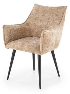 Scaun K559, bej/negru, stofa clasica/metal, 60x59x85 cm