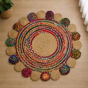 Covor rotund iută Bolero Homs, 90X90 cm,10302