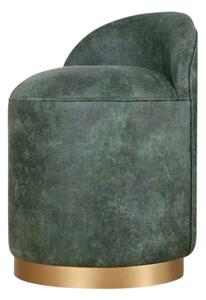 Taburet LUTON, verde/auriu, piele intoarsa, 45x45x50 cm