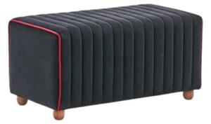 Taburet MABEL, stofa catifelata negru, 80x40x40 cm