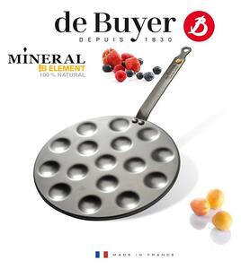 Tigaie din oțel pentru clătite olandeze Poffertjes de Buyer Mineral, ø 27 cm