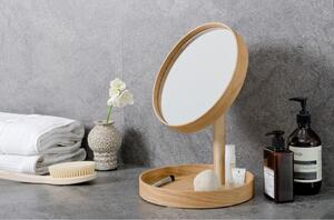 Oglindă cosmetică cu ramă din lemn de stejar Wireworks Cosmos, ø 25 cm