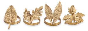 Set 4 inele pentru șervețele Nkuku Leaf Brass, auriu