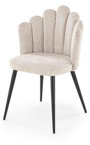 Scaun K552, bej/negru, stofa clasica/metal, 53x53x83 cm