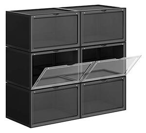 Pantofar din plastic, Songmics, Negru, 36x28x22 cm