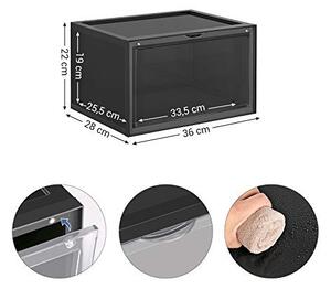Pantofar din plastic, Songmics, Negru, 36x28x22 cm