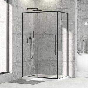 Cabina de dus BR6612CA 80X100cm, Sticla Securizata, Profil Aluminiu Negru