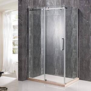 Cabina de dus BR6610, Dimensiune 80X120cm, Sticla Securizata Transparenta 8mm, Profil Inox Cromat, U