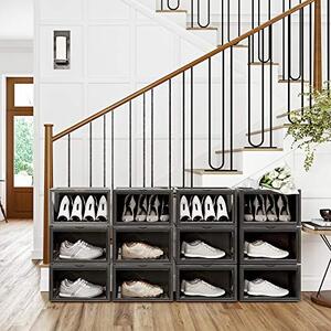 Pantofar din plastic, Songmics, Negru, 36x28x22 cm