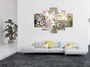 Tablou - Flori de design (150x105 cm)