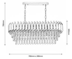 Brilagi - Lustru suspendat pe lanț ECLIPSE 10xE14/10W/230V 78x28 cm negru/auriu