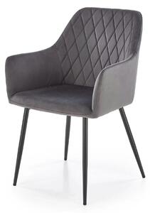 Scaun K558, gri/negru, stofa catifelata/metal, 59x60x86 cm