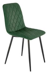 Scaun K525, verde inchis/negru, stofa catifelata/metal, 45x55x89 cm