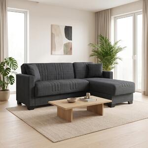 Coltar extensibil reversibil, Stashio, Antracit, 202x143x84 cm
