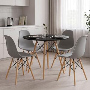 Set masa si scaune dining, 5 buc, Julita, Natural, 80x80x73 cm