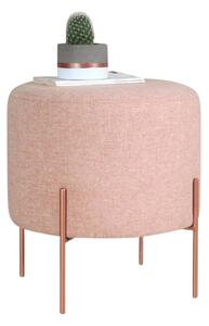 Taburet COPPER 44, roz/cupru, material textil/otel, 40x40x42 cm