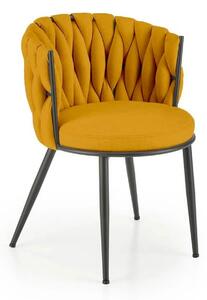 Scaun K516, galben/negru, stofa clasica/metal, 57x60x79 cm