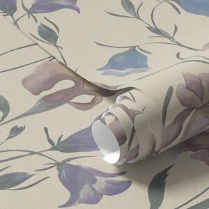 Tapet Model floral pastelat pe fundal deschis, Tapet flori, a01118 : Uwalls.ro