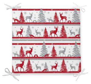 Pernă de scaun din amestec de bumbac cu model de Crăciun Minimalist Cushion Covers Red Christmas, 42 x 42 cm