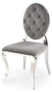 Scaun cromat K555, gri/argintiu, stofa catifelata/metal, 48x52x96 cm