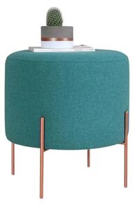 Taburet COPPER 45, verde/cupru, material textil/otel, 40x40x42 cm