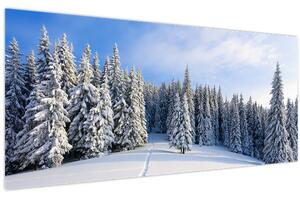 Tablou - Iarna in pădure (120x50 cm)