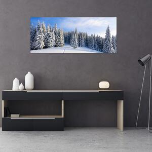 Tablou - Iarna in pădure (120x50 cm)