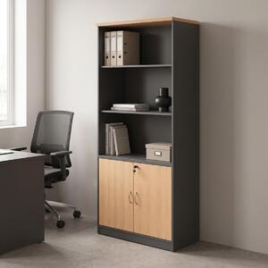 Biblioteca Fesialo, Antracit, 80x40x180 cm