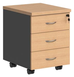 Comoda cu sertare pe roti Fesialo, Antracit, 39x47x52.5 cm