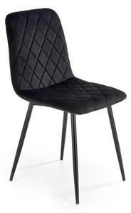Scaun K525, negru, stofa catifelata/metal, 45x55x89 cm