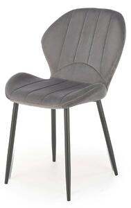 Scaun K538, gri/negru, stofa catifelata/metal, 48x57x85 cm