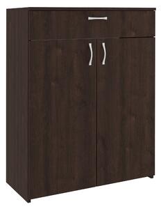 Comoda haaus Tisa, 1 Sertar, 2 Usi, Stejar Bronz, 80 x 35 x 100 cm