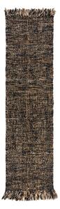 Covor din iută Flair Rugs Idris, 60 x 230 cm, negru