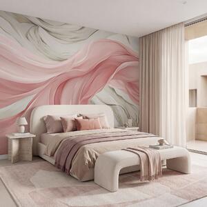 Tapet Valuri de țesătură roz care curg, Fototapet Abstract, w05152v2 : Uwalls.ro