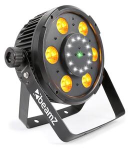 Beamz BX100 PAR, reflector LED, 6x6 W, 4-v-1-RGBW-LED-uri, 12x LED-uri strobe, laser RG
