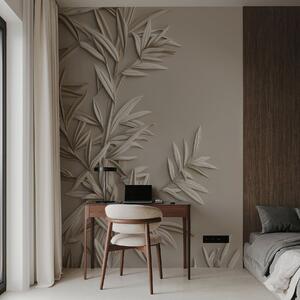 Tapet Imitarea frunzelor în basorelief, Fototapet Natură, Fototapet Frunze, w05244 : Uwalls.ro