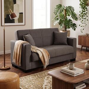 Canapea extensibila cu spatiu de depozitare Vox, Maro/Negru, 180x75x85 cm