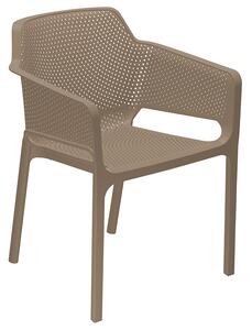 Set de gradina masa si scaune Groovy, Integral set 3 piese plastic gri deschis 80x80x74.5cm