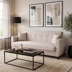 Canapea extensibila cu spatiu de depozitare Modesto, Bej, 215x75x85 cm