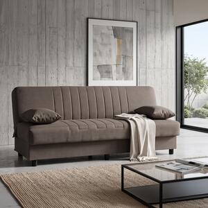 Canapea extensibila cu spatiu de depozitare Romina, Maro, 180x75x85 cm