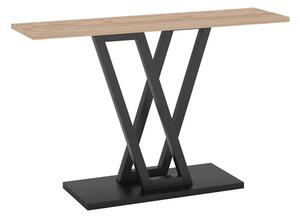 Consola Wirmo culoare lemn natural - melaminat negru - picior metal negru 110x30x80cm