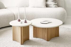 Set 2 piese Masute de cafea Motril, Alb, 80x80x45 cm