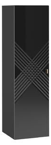 Cabinet de baie suspendat Natar, Negru, Negru lucios, MDF, PAL laminat, 120x35x35cm, 26 kg
