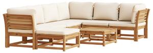 Set mobilier grădină cu perne, 8 piese, lemn masiv acacia