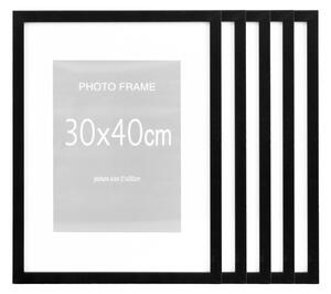 Set 5 piese Rame foto Marbella, Negru , 40x30x1.8 cm