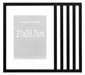 Set 5 piese Rame foto Marbella, Negru, 30x21x1.8 cm