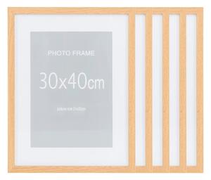 Set 5 piese Rame foto Marbella, Natural, 40x30x1.8 cm