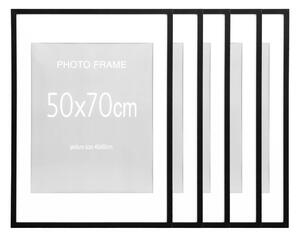 Set 5 piese Rame foto Marbella, Negru, 70x50x1.8 cm