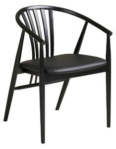 Set 5 piese Masa dining si scaune Osaka, Negru, 120x120x78 cm