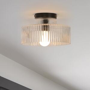 COREP Plafonieră Lorenzo, transparentă/neagră, Ø 28 cm, sticlă, reglabil, Transparent, Camera de zi / sufragerie, Sticlă, Modern